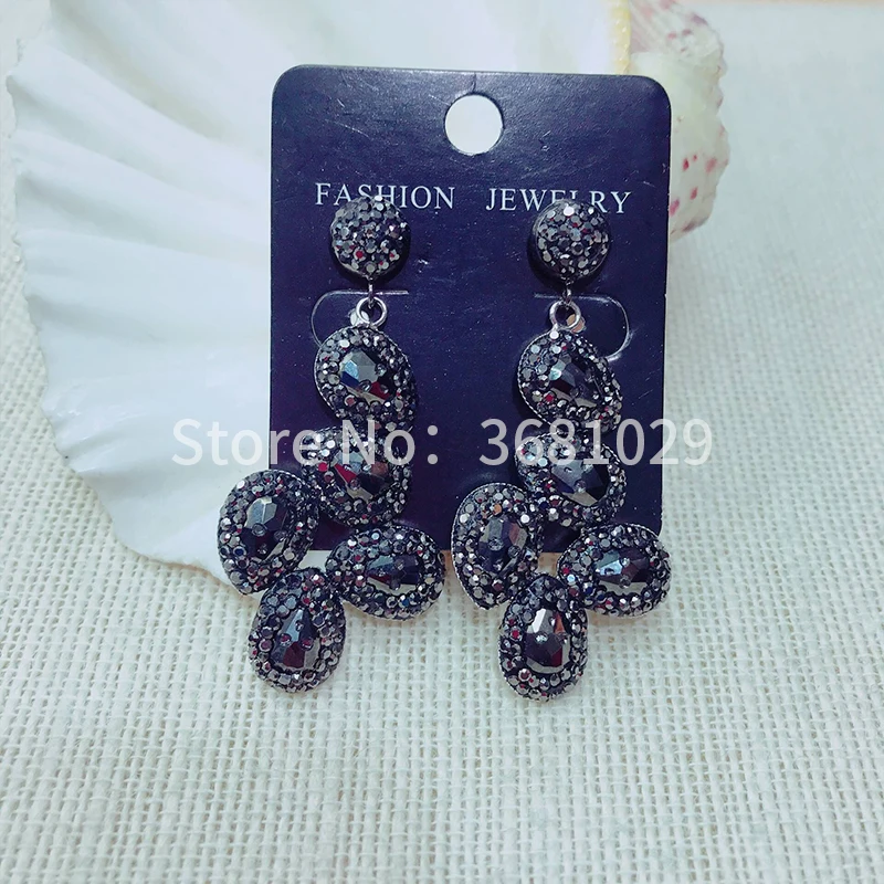 

New fashion atmosphere delicate micro - set ultra - fairy temperament long crystal earrings