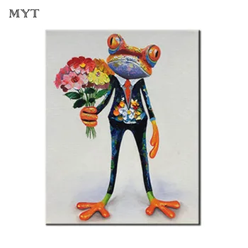 MYT The Frog Held The Flowers In His Hand Picture Oil Paintings On Canvas Coloring Abstract New Arrival Wall Art Pictures
MYT The Frog Held The Flowers In His Hand Picture Oil Paintings On Canvas Coloring Abstract New Arrival Wall Art Pictures