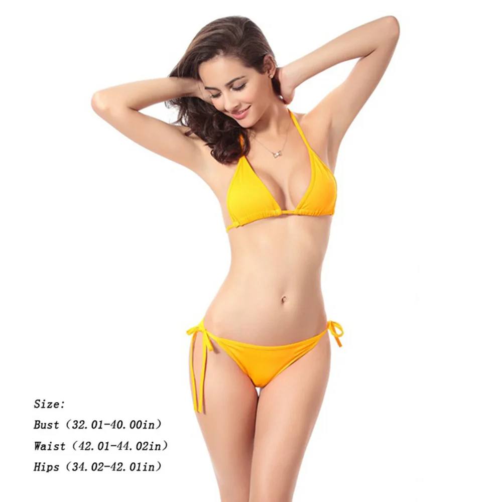 Women Sexy Pure Color Swimsuit Two Piece Suits Sling Bikini Triangle Low Waist String Swimwear Female Strappy Halter Bathing Sui
Women Sexy Pure Color Swimsuit Two Piece Suits Sling Bikini Triangle Low Waist String Swimwear Female Strappy Halter Bathing Sui