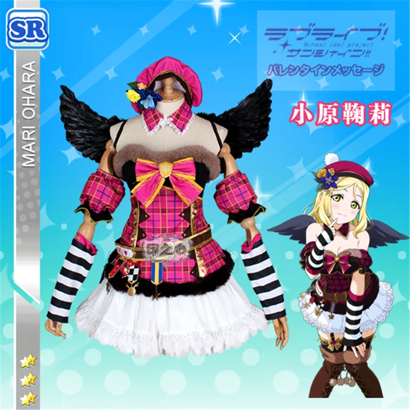 2018 Hot Anime Love Live Sunshine Aqours Ohara Mari Christmas Choir Awakening Cosplay Costume Women Outfit Dresses+Wings 
2018 Hot Anime Love Live Sunshine Aqours Ohara Mari Christmas Choir Awakening Cosplay Costume Women Outfit Dresses+Wings