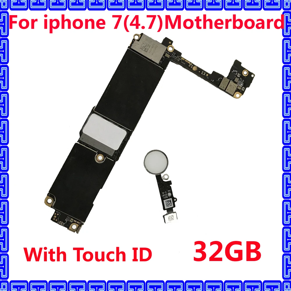 Factory Unlocked mainboard with / NO touch ID for iphone 7 32GB IOS system phone circuits plate Original motherboard with chips 
Factory Unlocked mainboard with / NO touch ID for iphone 7 32GB IOS system phone circuits plate Original motherboard with chips
