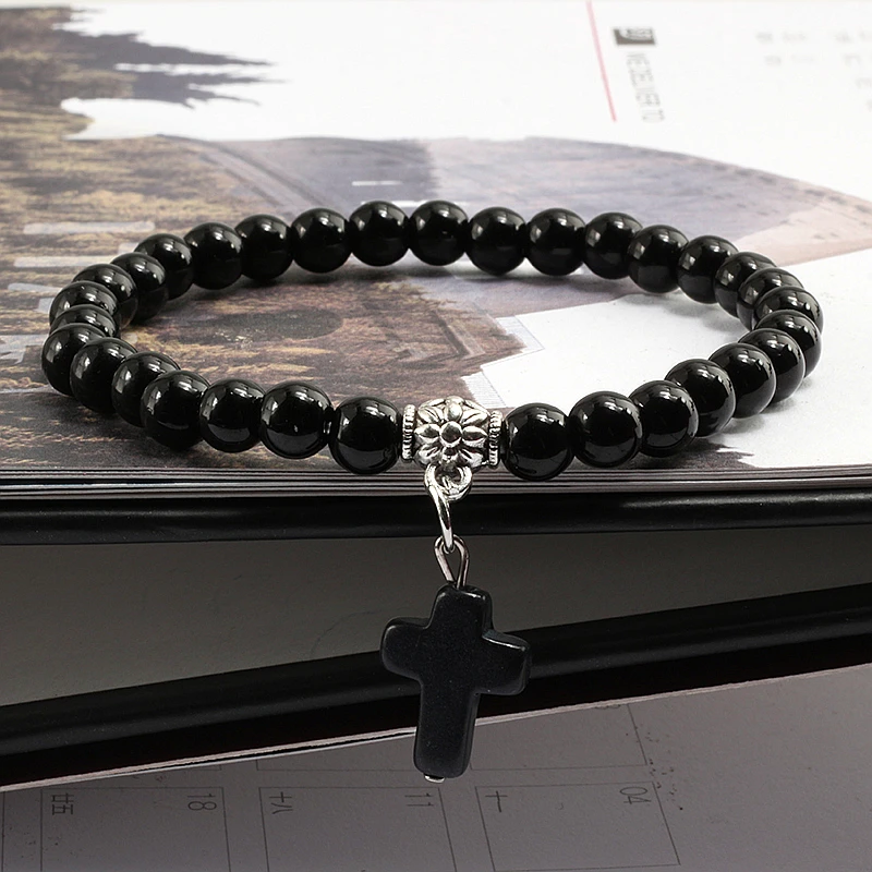 Charm Men 6mm Bright Black Beads Bracelets Boho Women Cross Owl Sold Sliver Key Pendant Bracelet Bangles for Couple Yoga Jewelry
Charm Men 6mm Bright Black Beads Bracelets Boho Women Cross Owl Sold Sliver Key Pendant Bracelet Bangles for Couple Yoga Jewelry