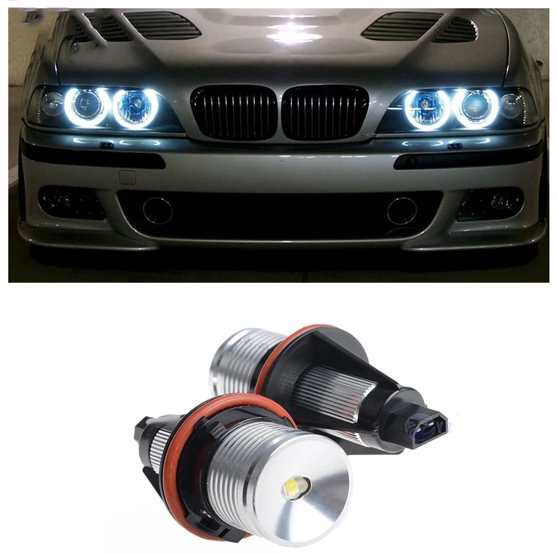 

10W/Set For BMW E39 E53 E60 E61 E63 E64 E65 E66 E83 E87 X3 X5 Cree Chip LED Angel Eyes Halo Xeno Marker Ring Light Bulb Canbus