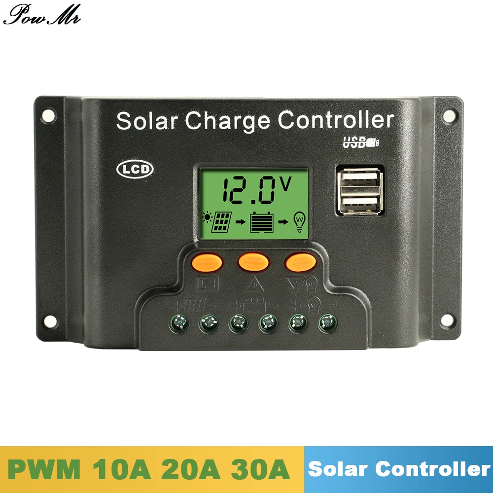 10A 20A 30A Solar Charge Controller PWM Back Light LCD Display Solar Regulator 12V 24V Auto with 5V Dual USB Output for Lighting
10A 20A 30A Solar Charge Controller PWM Back Light LCD Display Solar Regulator 12V 24V Auto with 5V Dual USB Output for Lighting