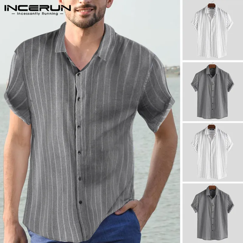 INCERUN Summer Fashion Striped Men Shirt Short Sleeve Cotton Streetwear Casual Retro Blouse Business Brand Shirt Men 2019 Camisa
INCERUN Summer Fashion Striped Men Shirt Short Sleeve Cotton Streetwear Casual Retro Blouse Business Brand Shirt Men 2019 Camisa