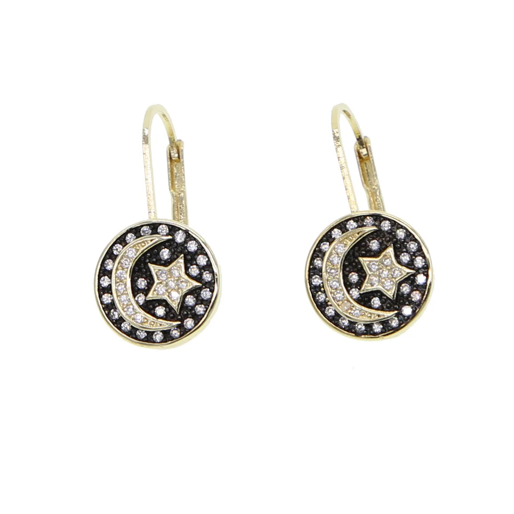 Gold filled white rainbow cz paved moon star coin drop earring Engraved star signet women wedding gorgeous classic jewelry
Gold filled white rainbow cz paved moon star coin drop earring Engraved star signet women wedding gorgeous classic jewelry