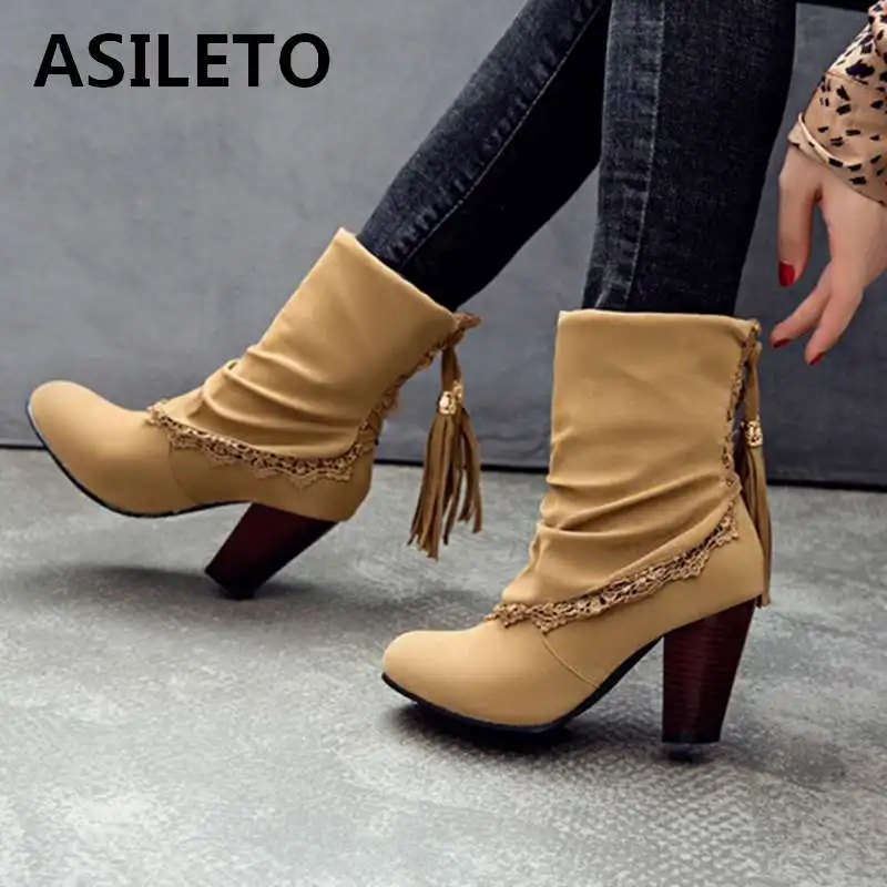 ASILETO big size 35-44 tassel western ankle boots for women suede leather fringe Autumn winter shoes flock bottes mujer zapatos
ASILETO big size 35-44 tassel western ankle boots for women suede leather fringe Autumn winter shoes flock bottes mujer zapatos