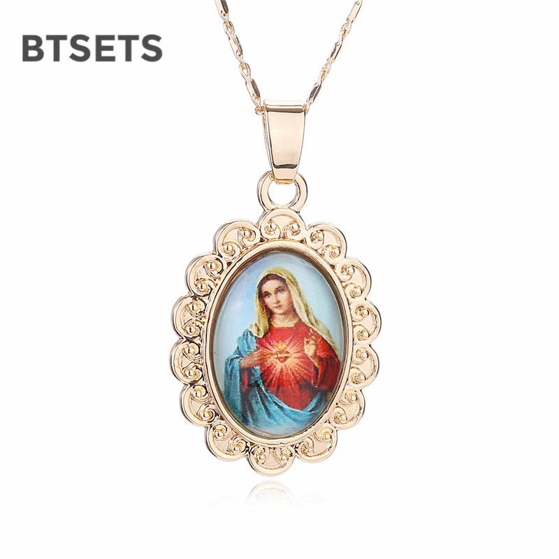 BTSETS Jesus Necklaces Gold Color Fashion Necklace Women Mens Long Bohemia Chains Statement Wedding Virgin Mary Necklaces
BTSETS Jesus Necklaces Gold Color Fashion Necklace Women Mens Long Bohemia Chains Statement Wedding Virgin Mary Necklaces