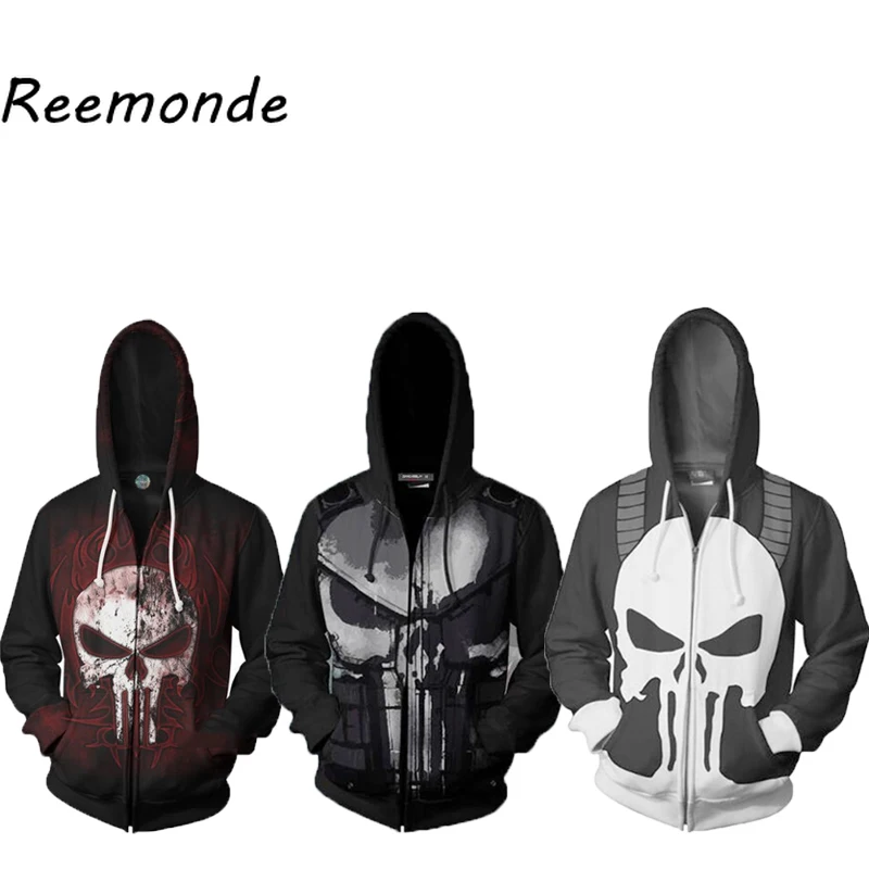 Punisher Costumes Jacket Hoodie Sweatshirts Mens Male 3d Print Hip Hop Zipper Hat Hooded Jackets Coats Streetwear Frank Castle
Punisher Costumes Jacket Hoodie Sweatshirts Mens Male 3d Print Hip Hop Zipper Hat Hooded Jackets Coats Streetwear Frank Castle