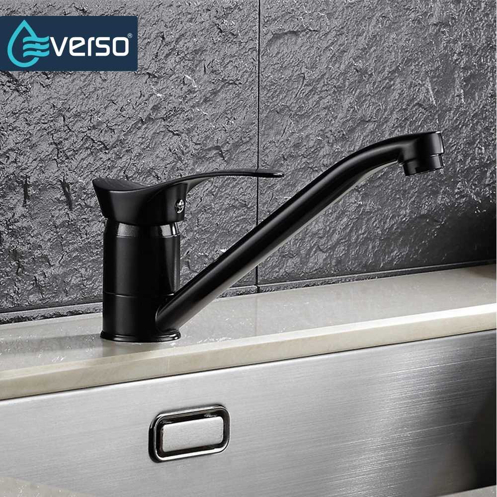 EVERSO Contemporary Brass Material Spray Painting Kitchen Basin Sink Faucet Single Handle Single Hole Mixer Tap Black
EVERSO Contemporary Brass Material Spray Painting Kitchen Basin Sink Faucet Single Handle Single Hole Mixer Tap Black