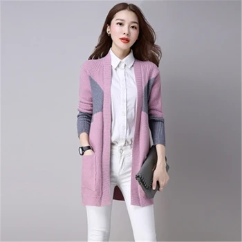 2019 Fashion Spring Autumn Long Knitted Jackets Women's Sweater Patchwork Plus Size Women Long Sleeve Cardigan Coat Pockets
2019 Fashion Spring Autumn Long Knitted Jackets Women's Sweater Patchwork Plus Size Women Long Sleeve Cardigan Coat Pockets