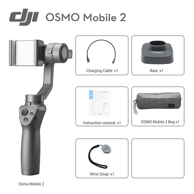 DJI Osmo Mobile 2 3-Axis Handheld Stabilizer with Smooth Video/Motion Timelapse /Panorama Functions
DJI Osmo Mobile 2 3-Axis Handheld Stabilizer with Smooth Video/Motion Timelapse /Panorama Functions
