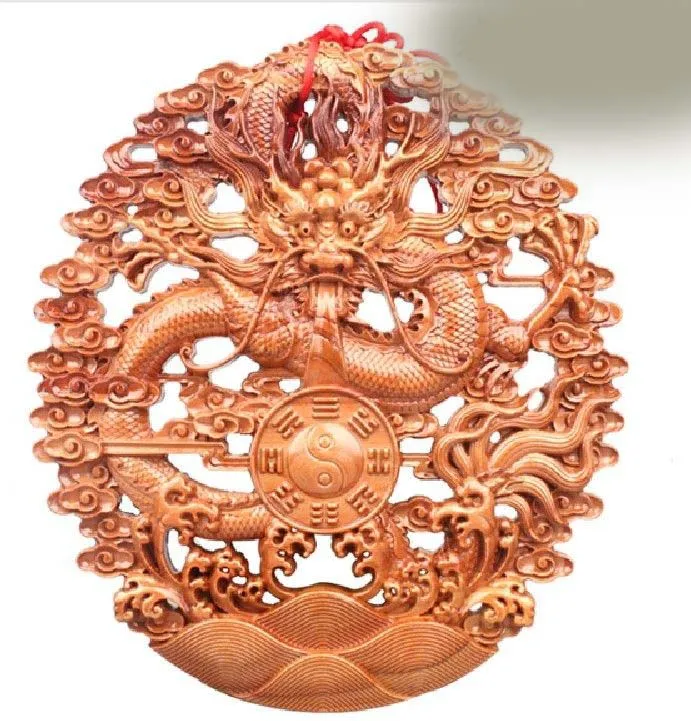 16" China peach wood dragon the Eight Diagrams wall plate Sculpture Statue (D0426)
16" China peach wood dragon the Eight Diagrams wall plate Sculpture Statue (D0426)