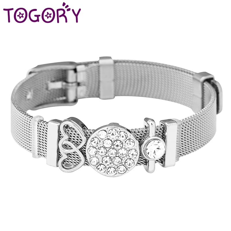 TOGORY Charm Jewelry Silver Color Stainless Steel Mesh Bracelet Set Heart To Heart Brand Bracelet for Woman Girlfriend Gift
TOGORY Charm Jewelry Silver Color Stainless Steel Mesh Bracelet Set Heart To Heart Brand Bracelet for Woman Girlfriend Gift