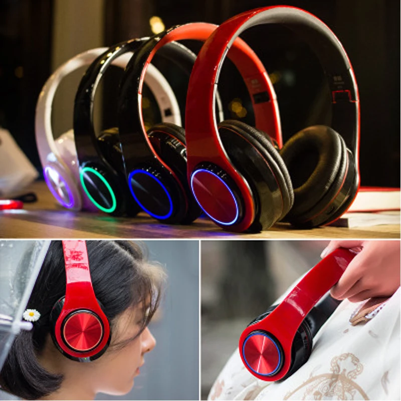 Huppgou Wireless Bluetooth earphone Seven-color luminous breathing light wired headphone Folding stereo phone Bluetooth headset
Huppgou Wireless Bluetooth earphone Seven-color luminous breathing light wired headphone Folding stereo phone Bluetooth headset