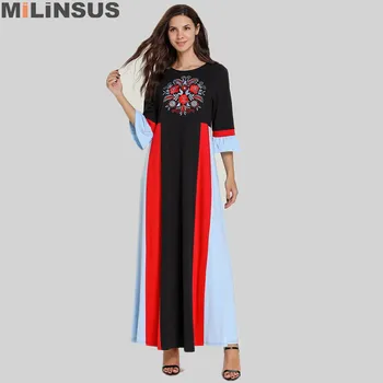 Milinsus Summer Embroidered Long dress women Stitching color short sleeve plus size dresses fashion Floral woman clothes New2019
Milinsus Summer Embroidered Long dress women Stitching color short sleeve plus size dresses fashion Floral woman clothes New2019