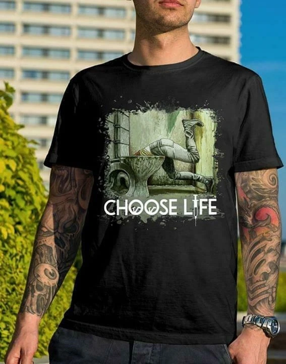 Trainspotting Choose Life Men T Shirt Black Cotton S 5Xl
