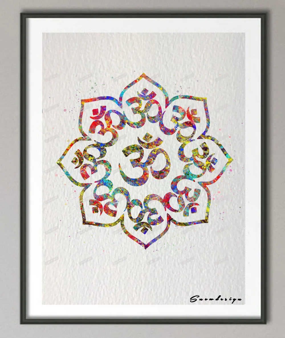 DIY Original watercolor OM Mandala Buddha Yoga poster print pictures canvas painting wall art Living room Home Decoration gifts
DIY Original watercolor OM Mandala Buddha Yoga poster print pictures canvas painting wall art Living room Home Decoration gifts