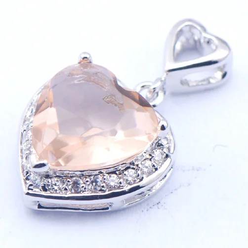 New Morganite Woman 925 Sterling Silver Crystal pendant TE380