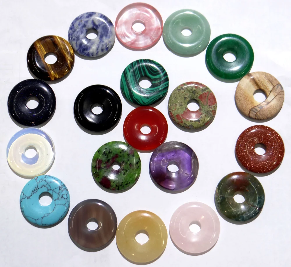 Fashion high quality mix natural stone circle donut charms pendant 30mm for jewelry making 12pcs/lot wholesale
Fashion high quality mix natural stone circle donut charms pendant 30mm for jewelry making 12pcs/lot wholesale