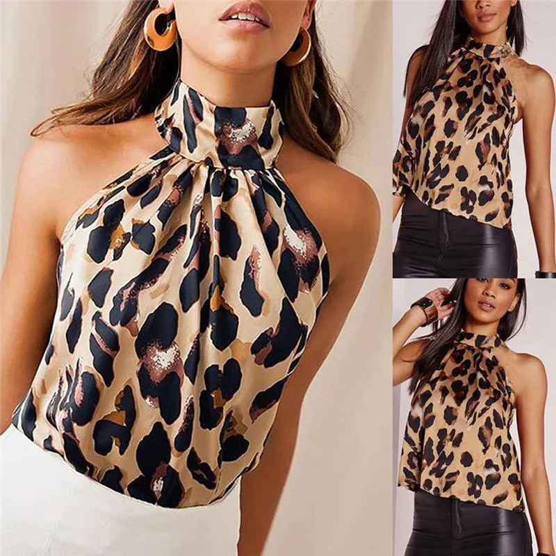 2019 Fashion New Women High Quality Summer Halter Sleeveless Vest Sexy Leopard Print Off Shoulder Casual Satin Silk Tank Tops
2019 Fashion New Women High Quality Summer Halter Sleeveless Vest Sexy Leopard Print Off Shoulder Casual Satin Silk Tank Tops