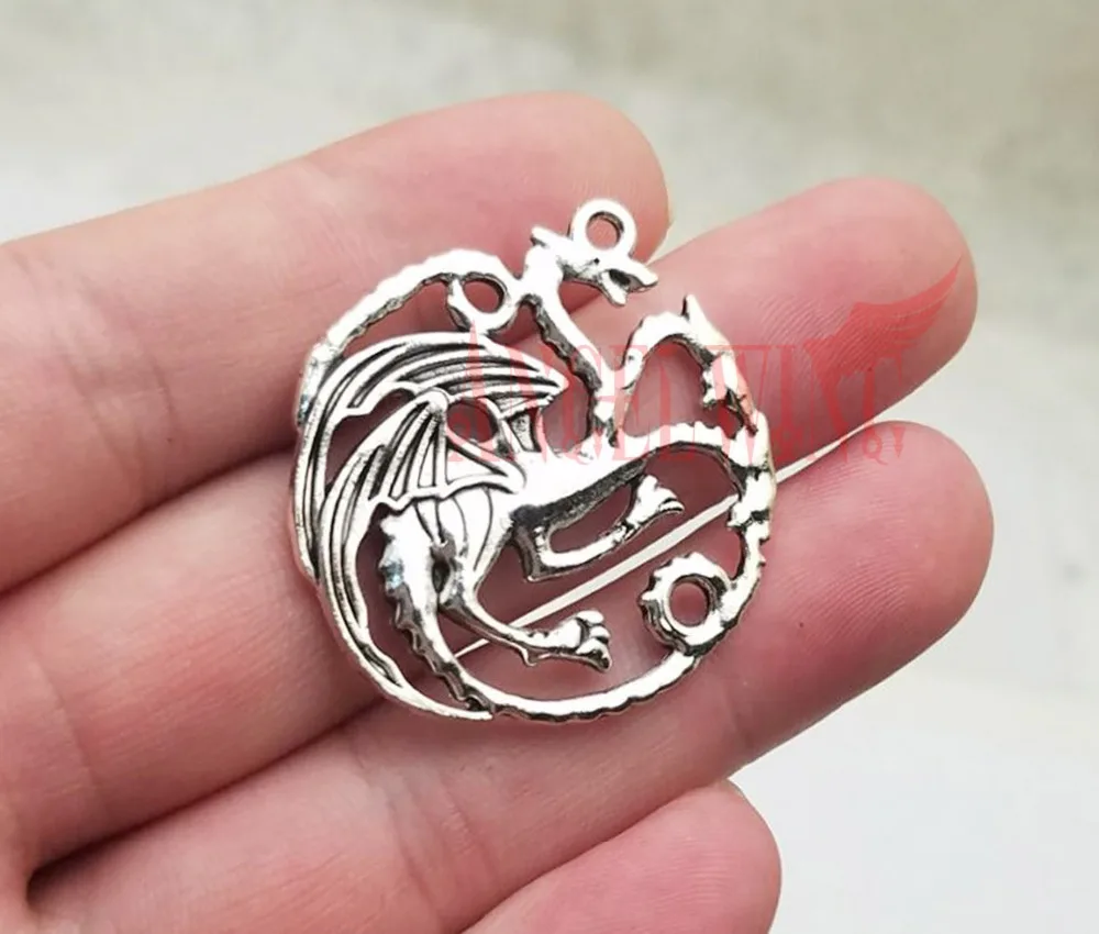 10pcs/lot--36x33mm, double sided Dragon charms, Antique silver Game of Thrones Dragon charms,DIY supplies, Jewelry accessories
10pcs/lot--36x33mm, double sided Dragon charms, Antique silver Game of Thrones Dragon charms,DIY supplies, Jewelry accessories