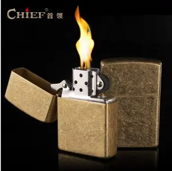 CHIEF individuality creative kerosene lighter classic retro ultra-thin ancient silver knurled lighter pure copper
CHIEF individuality creative kerosene lighter classic retro ultra-thin ancient silver knurled lighter pure copper