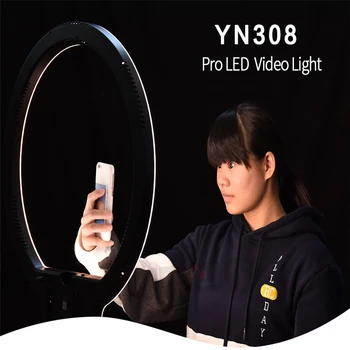 YongNuo YN308 Selfie Ring Light 5500K Write Color Bi-Color Temperature Remote Wireless LED Video Light led lamp 
YongNuo YN308 Selfie Ring Light 5500K Write Color Bi-Color Temperature Remote Wireless LED Video Light led lamp