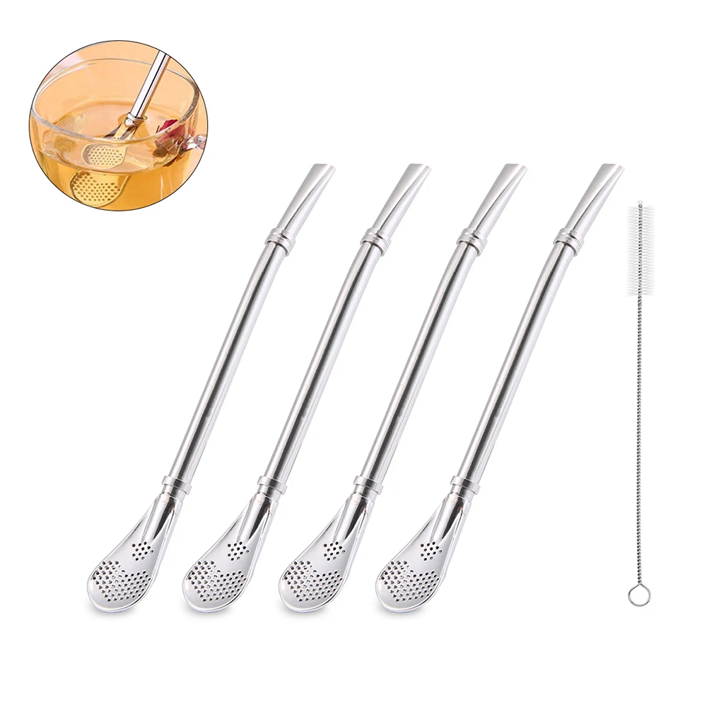 4 Pcs silver spoon + 1 Pcs straw brush 304 stainless steel coffee straws creative mixing coffee spoon
4 Pcs silver spoon + 1 Pcs straw brush 304 stainless steel coffee straws creative mixing coffee spoon