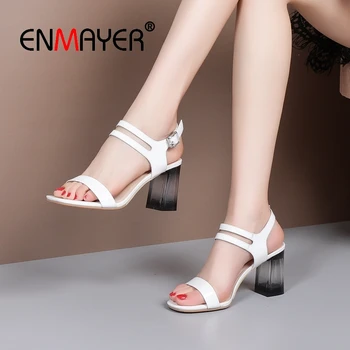 ENMAYER 2019 Genuine Leather Women Sandals Summer High Heel Basic Wedding Buckle Strap Solid Shoes Size 34-39 LY2069
ENMAYER 2019 Genuine Leather Women Sandals Summer High Heel Basic Wedding Buckle Strap Solid Shoes Size 34-39 LY2069
