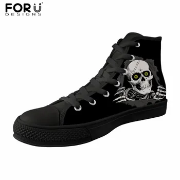 FORUDESIGNS Women Vulcanized Shoes Fashion Black Skull Printing Casual Women High Top Sneakers Flats Canvas Shoes Zapatos Mujer
FORUDESIGNS Women Vulcanized Shoes Fashion Black Skull Printing Casual Women High Top Sneakers Flats Canvas Shoes Zapatos Mujer