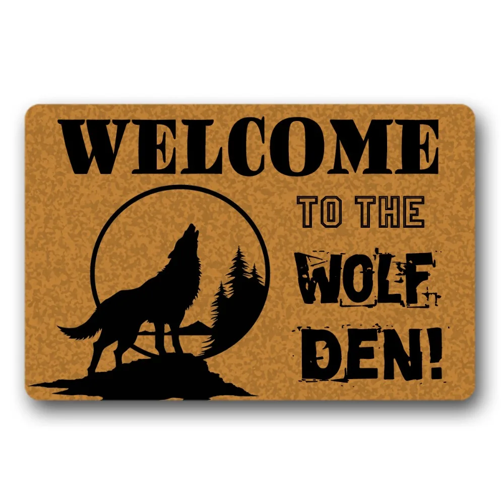 Entrance Floor Mat Non-slip Welcome To The Wolf Den Door Mat Outdoor Indoor Rubber Mat Non-woven Fabric Top 15.7x23.6 Inch
Entrance Floor Mat Non-slip Welcome To The Wolf Den Door Mat Outdoor Indoor Rubber Mat Non-woven Fabric Top 15.7x23.6 Inch