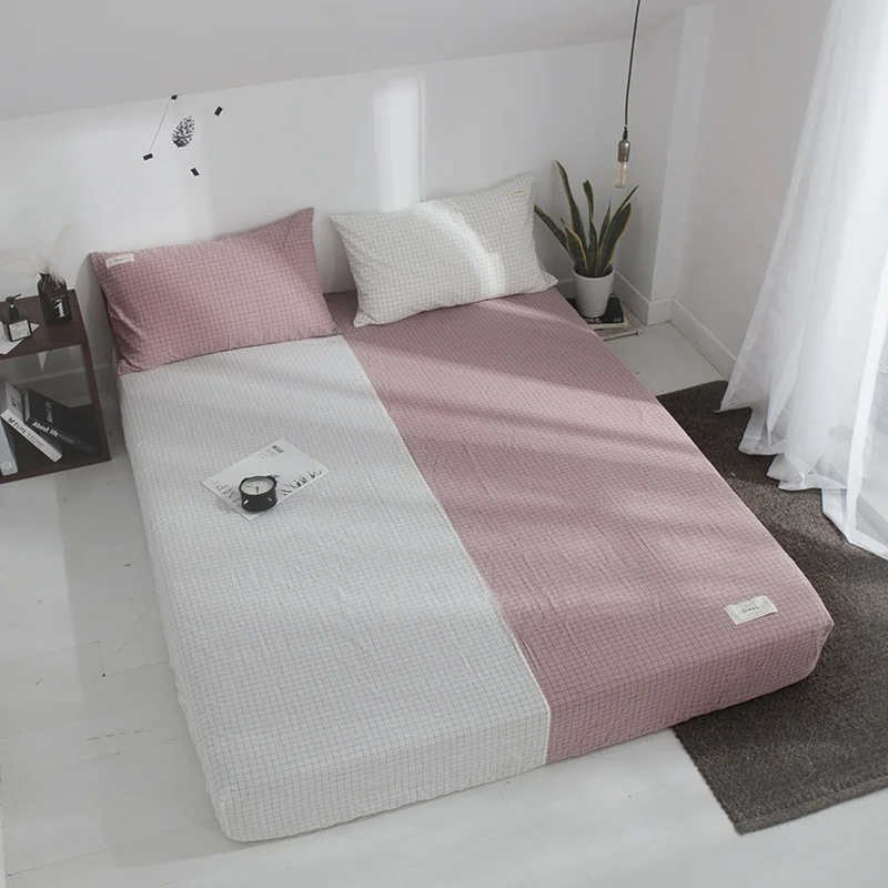 Pink Solid Color Stitching Pattern 3pcs 100% Cotton Solid Fitted Sheet Mattress Cover Four Corners With Elastic Band Bed Sheet
Pink Solid Color Stitching Pattern 3pcs 100% Cotton Solid Fitted Sheet Mattress Cover Four Corners With Elastic Band Bed Sheet