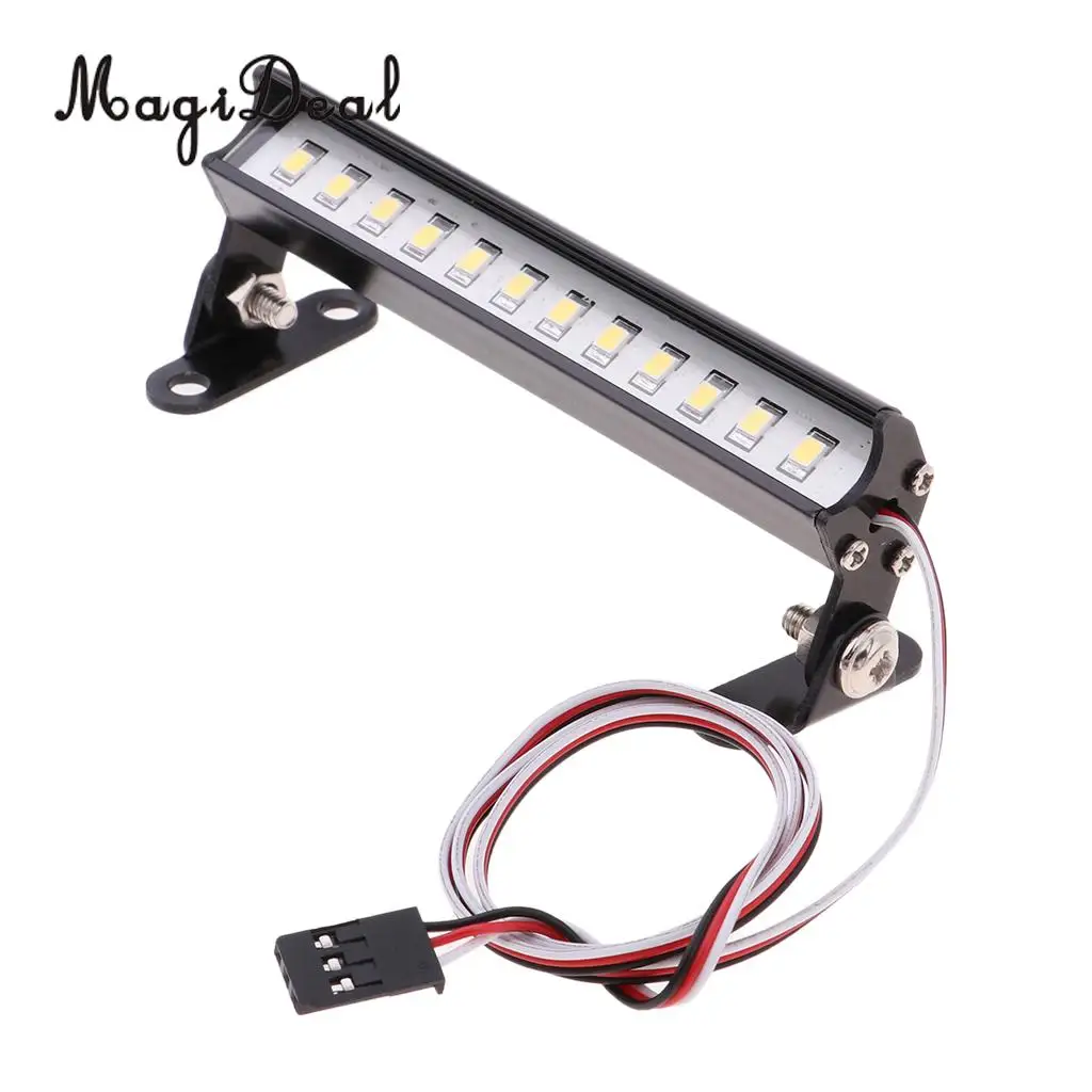 93mm Long 1/12 1/16 Scale RC Car Truck Model 12 Leds Roof Light Bar Headlamp Headlight Bright Waterproof