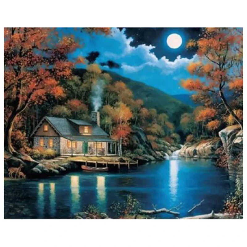 Oneroom moon масляная краска окраска по номеру рисунок 5D Diy алмазная живопись landscap