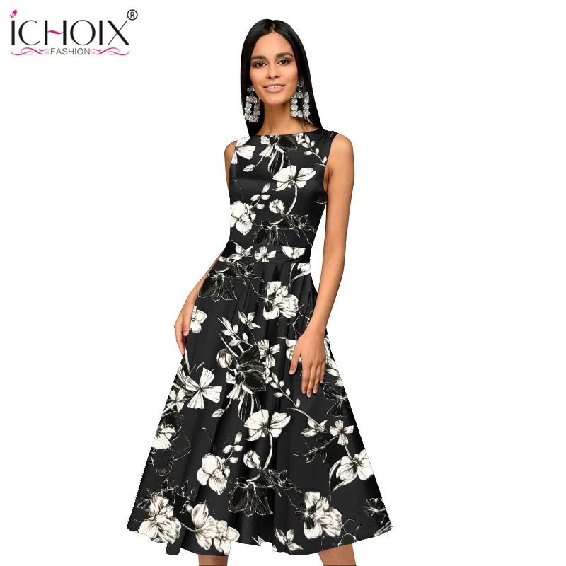Bohemian Floral Print 2019 Summer Women Dress Sleeveless Casual A-Line Party Dress Hepburn Style Retro Dresses Elegant Sundress
Bohemian Floral Print 2019 Summer Women Dress Sleeveless Casual A-Line Party Dress Hepburn Style Retro Dresses Elegant Sundress