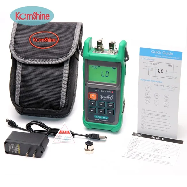 Optical Power Meter and the Visual Fault Locator Combine in 1 Komshine KPM-35V Power meter factory price
Optical Power Meter and the Visual Fault Locator Combine in 1 Komshine KPM-35V Power meter factory price