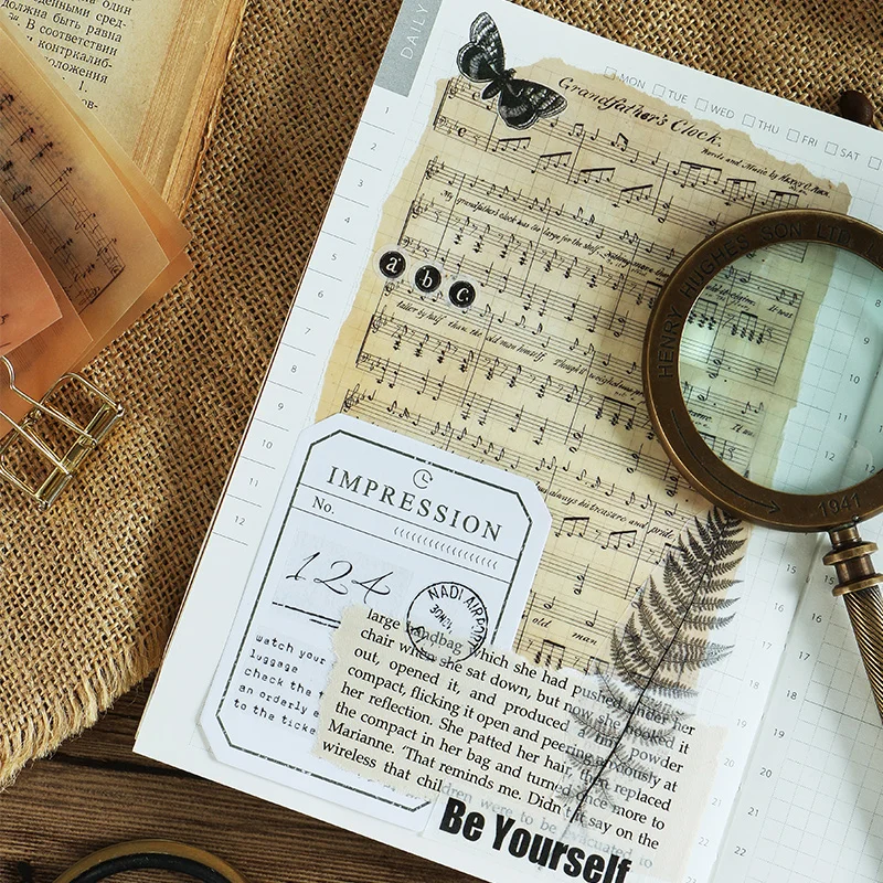 Sulfuric acid paper background sticker DIY retro music handwritten English rose hand account material stickers 8 sheets
Sulfuric acid paper background sticker DIY retro music handwritten English rose hand account material stickers 8 sheets