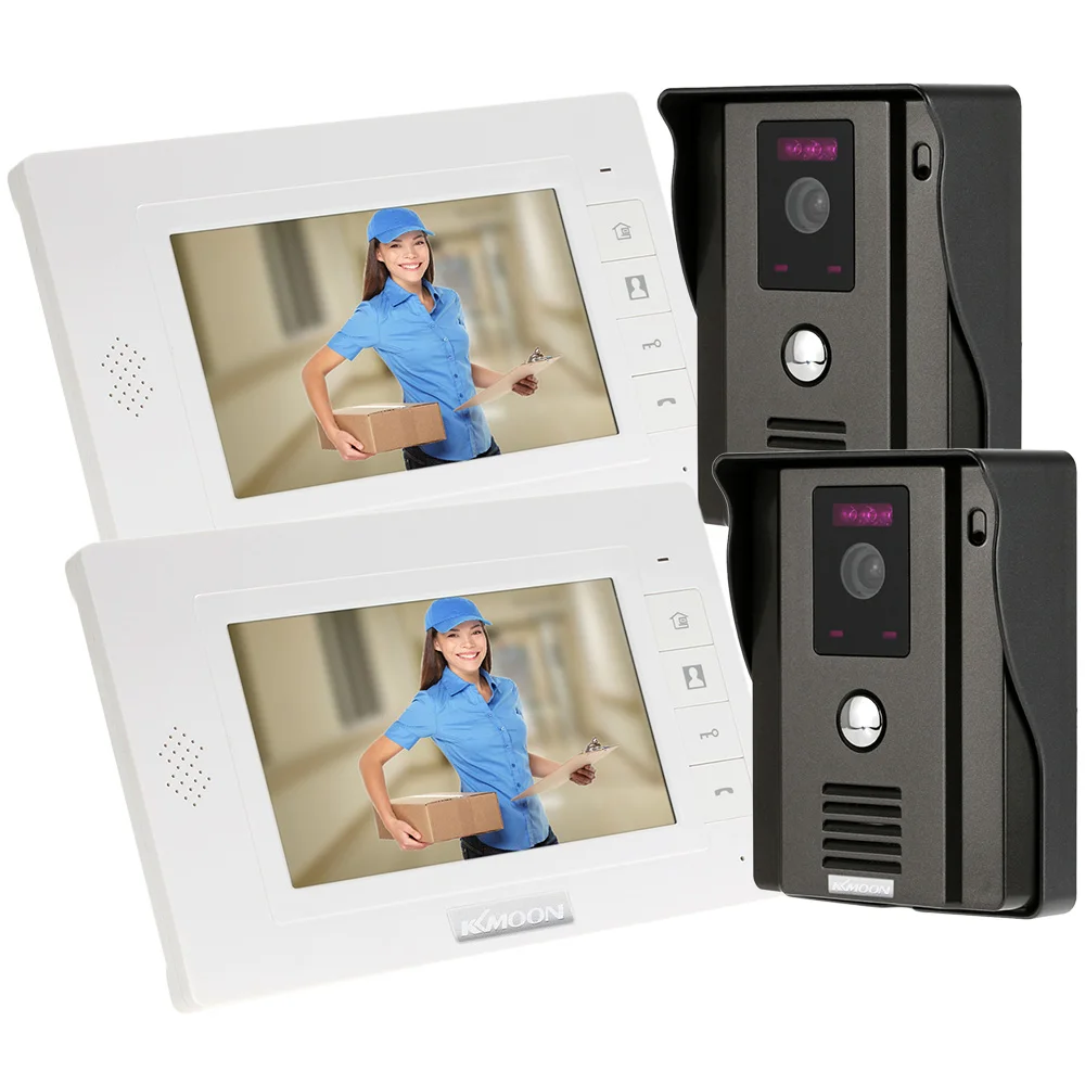 KKmoon 7 Inch LCD Home Security Video Door Phone Video Intercom Kit 2 Cameras 2 Monitor IR Night Vision Handfree Video Doorbell
KKmoon 7 Inch LCD Home Security Video Door Phone Video Intercom Kit 2 Cameras 2 Monitor IR Night Vision Handfree Video Doorbell