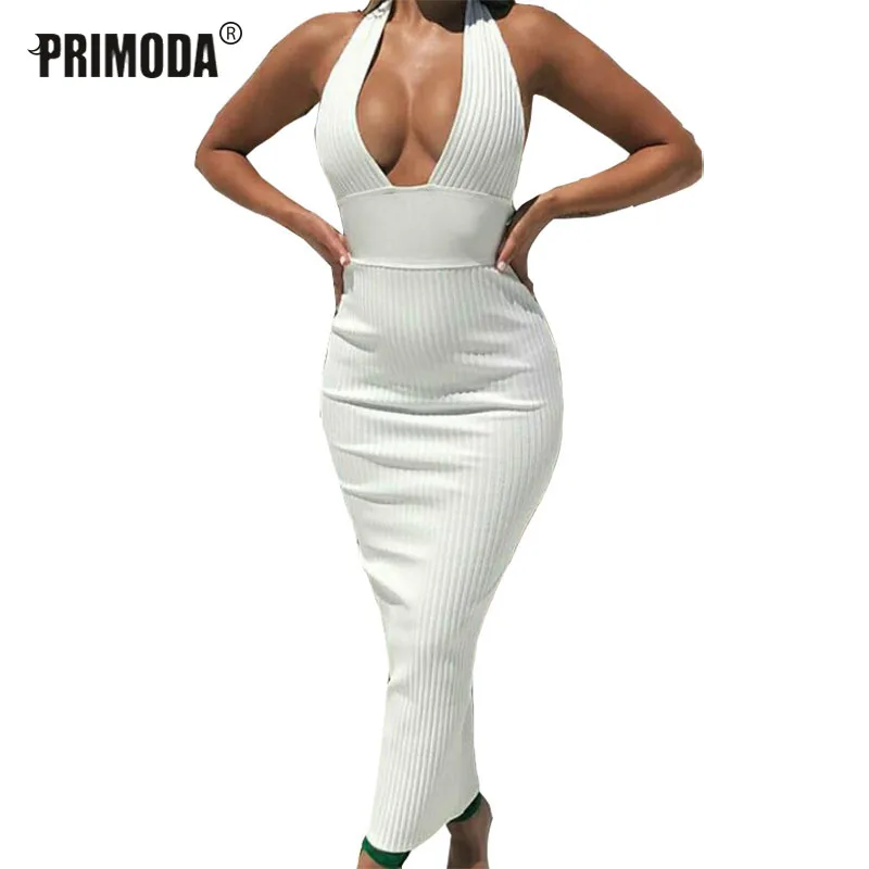 Sexy Party Women Elegant Long Dress Halter Plunging Deep V Neck Backless Skinny Bodycon Dress Sleeveless Solid Overalls PR069G
Sexy Party Women Elegant Long Dress Halter Plunging Deep V Neck Backless Skinny Bodycon Dress Sleeveless Solid Overalls PR069G