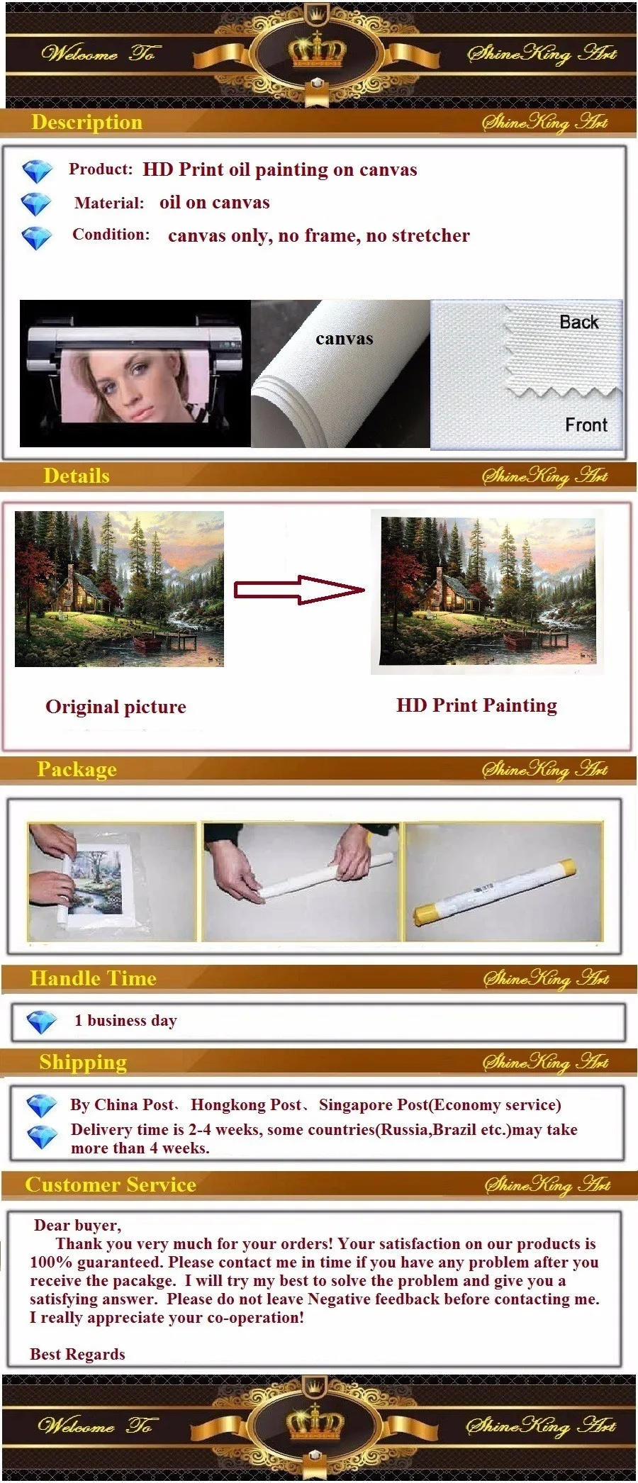 P-024 Flower Canvas Prints Classical Oil Painting Picture Printed On Canvas P301 40x50cm A