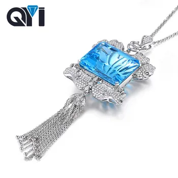 QYI 2.5 ct Emerald cut Natural Sky Blue Topaz Pendants For Women 925 Sterling Silver Natural Gemstone Engagement Pendants
QYI 2.5 ct Emerald cut Natural Sky Blue Topaz Pendants For Women 925 Sterling Silver Natural Gemstone Engagement Pendants