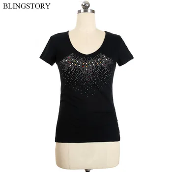 BLINGSTORY V-neck Short Sleeve Cotton Women Summer Diamond Plus Size Female T-shirt S-6XL
BLINGSTORY V-neck Short Sleeve Cotton Women Summer Diamond Plus Size Female T-shirt S-6XL