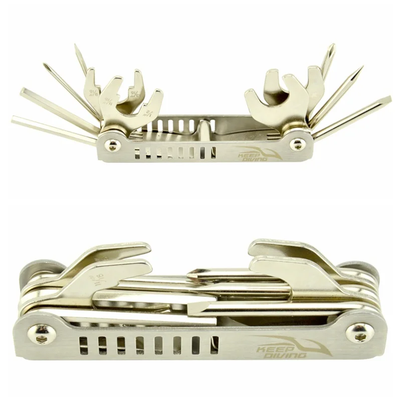 Stainless Steel 13 in 1 Multi Tool Spanner Screwdriver Compact Durable Maintenance Gear for Repairing Adjusting Diving Diver
Stainless Steel 13 in 1 Multi Tool Spanner Screwdriver Compact Durable Maintenance Gear for Repairing Adjusting Diving Diver