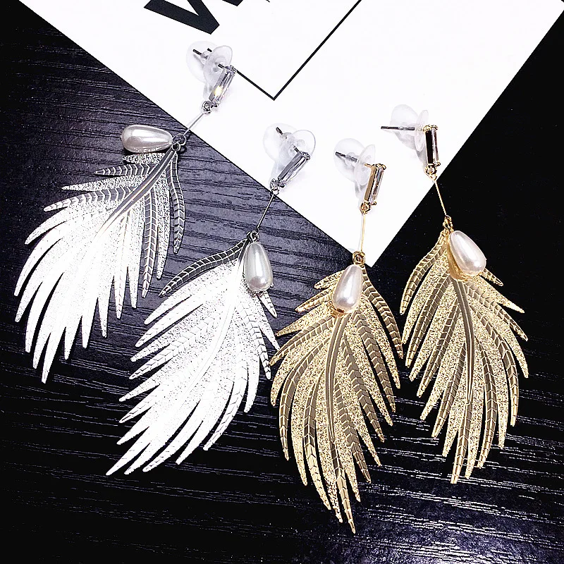 Metal feather pearl dangle earrings, anti - allergy color earrings, fashion jewelry accessories wholesale,TF252
Metal feather pearl dangle earrings, anti - allergy color earrings, fashion jewelry accessories wholesale,TF252