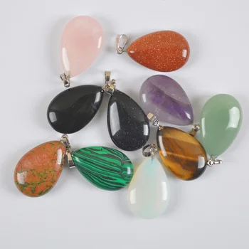 Aventurine/Crystal/Carnelian/Sandstone/Unakite/Opal/Malachite/Rhodonite Pendant Water-drop Jewelry For Woman Gift S3045-S3055
Aventurine/Crystal/Carnelian/Sandstone/Unakite/Opal/Malachite/Rhodonite Pendant Water-drop Jewelry For Woman Gift S3045-S3055