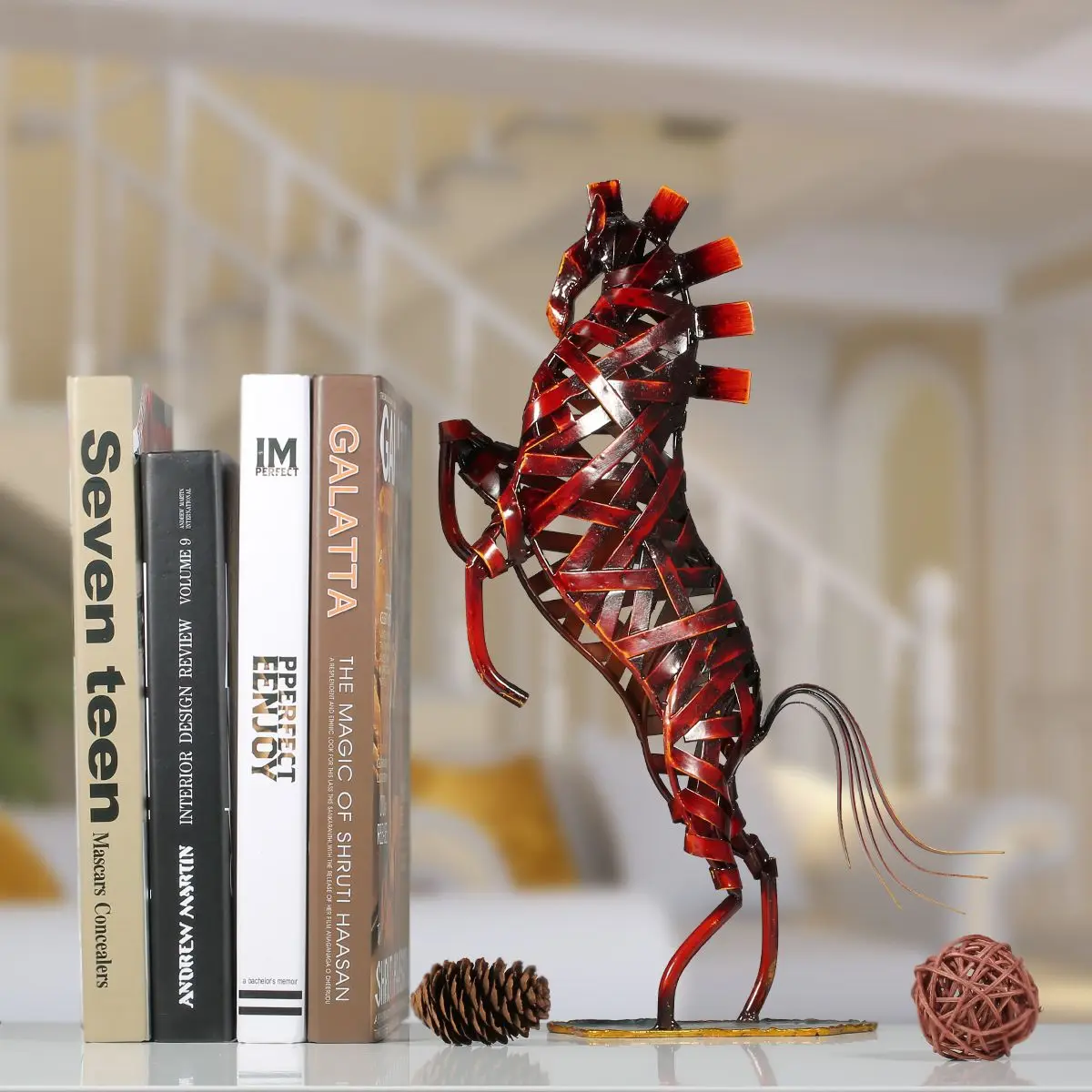 Tooarts Environmental Paint Metal Weaving Horse Iron Sculpture Home Decoration Crafts Animal Sculpture for Home Desktop Shelf
Tooarts Environmental Paint Metal Weaving Horse Iron Sculpture Home Decoration Crafts Animal Sculpture for Home Desktop Shelf