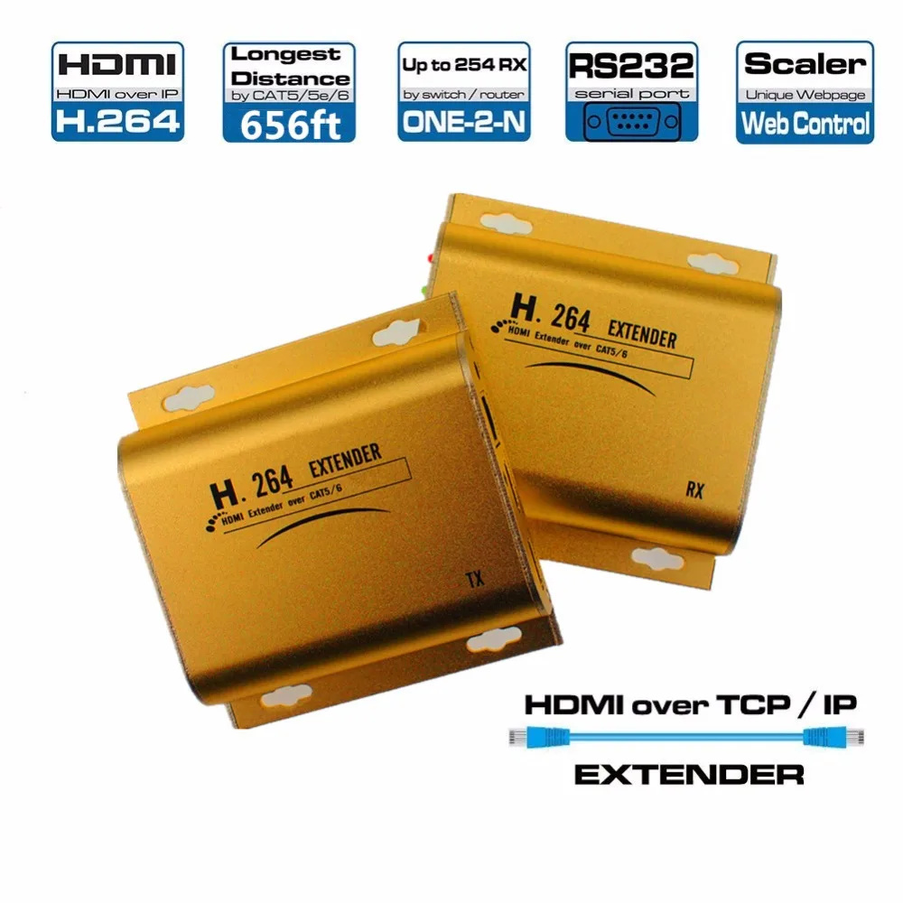 ZY-HHE20 20 ~ 60 кГц ИК RS232 Loop out LAN HDMI Extender 656ft по ip tcp 1080 P экстензорных 200 м UTP RJ45 CAT5e CAT6