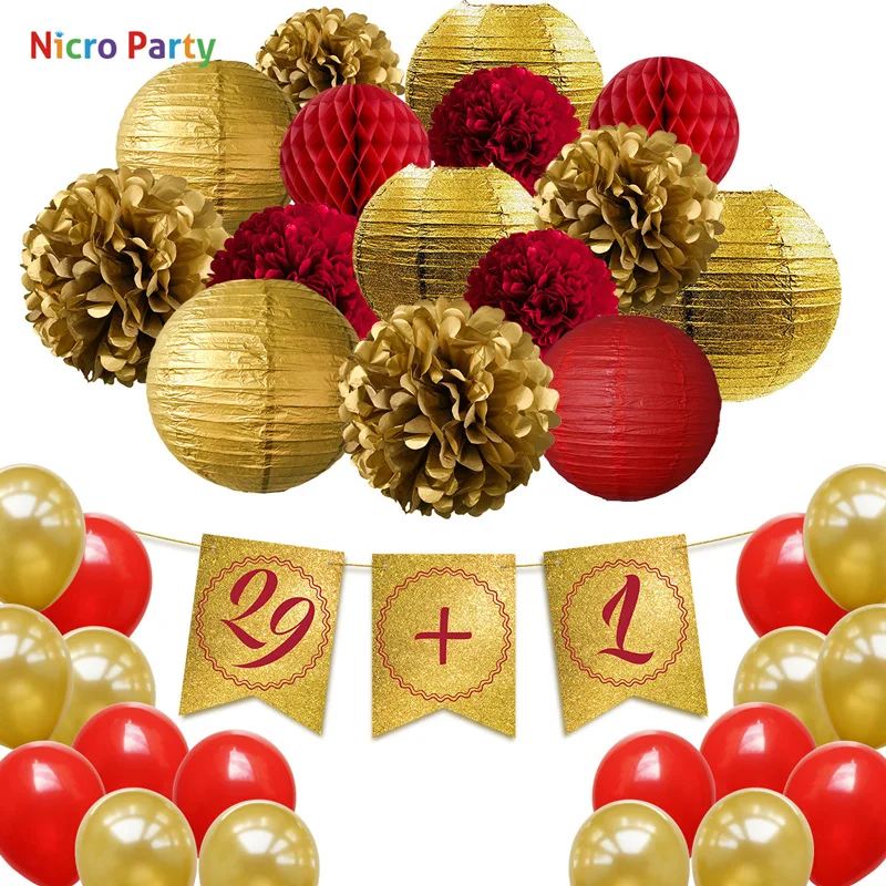 Nicro 34 pcs/set Happy 29 + 1 30th Birthday Party Decorations Adult verjaardag decoratie DIY Home New Party Decor #Set107
Nicro 34 pcs/set Happy 29 + 1 30th Birthday Party Decorations Adult verjaardag decoratie DIY Home New Party Decor #Set107