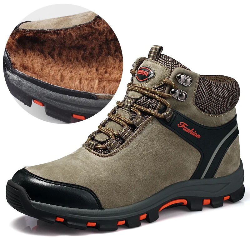 Men Outdoor Waterproof Plus Velvet Warm Shoes Corium Anti-skid Wear resistant breathable Hiking Climbing Outdoors High Shoes Men Outdoor Waterproof Plus Velvet Warm Shoes Corium Anti-skid Wear resistant breathable Hiking Climbing Outdoors High Shoes<br><br>Aliexpress